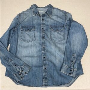 GAP Blue Denim Snap Front  Shirt